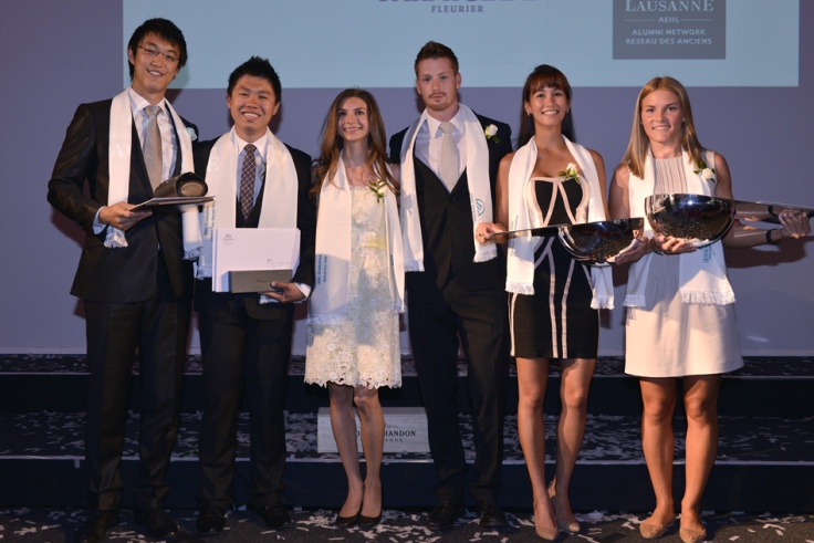 Joshua (far left) receiving the EHL Spirit Award at his graduation ceremony in 2013